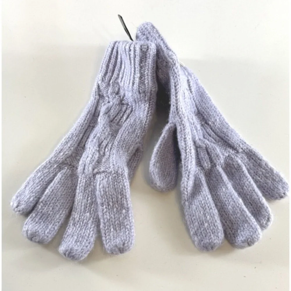 Isotoner‎ Cozy Cable Knit Gloves Knitwear Purple Cold Weather Chic 71-13